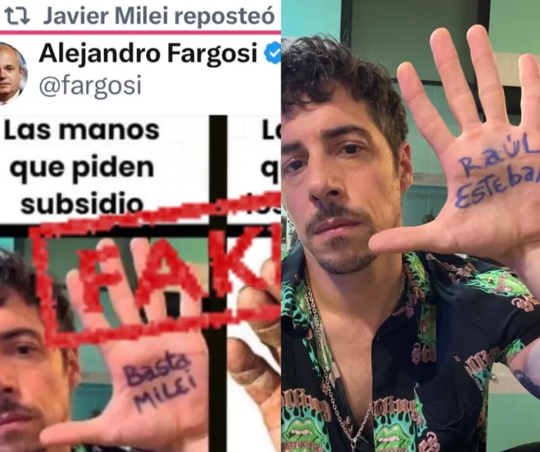 Javier Milei posteó una foto falsa de Esteban Lamothe