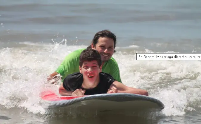 Abrió un taller de surf inclusivo en General Madariaga