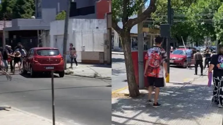 Escapó a contramano rodeado de policías