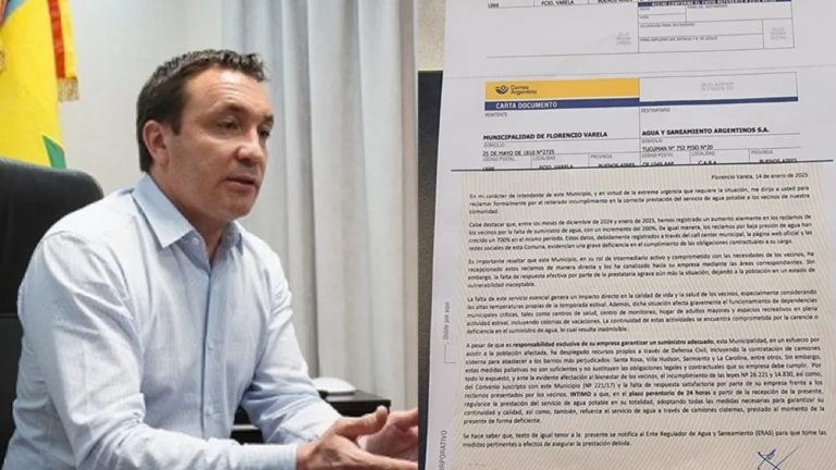 Andrés Watson contra AySA por mal servicio en Varela