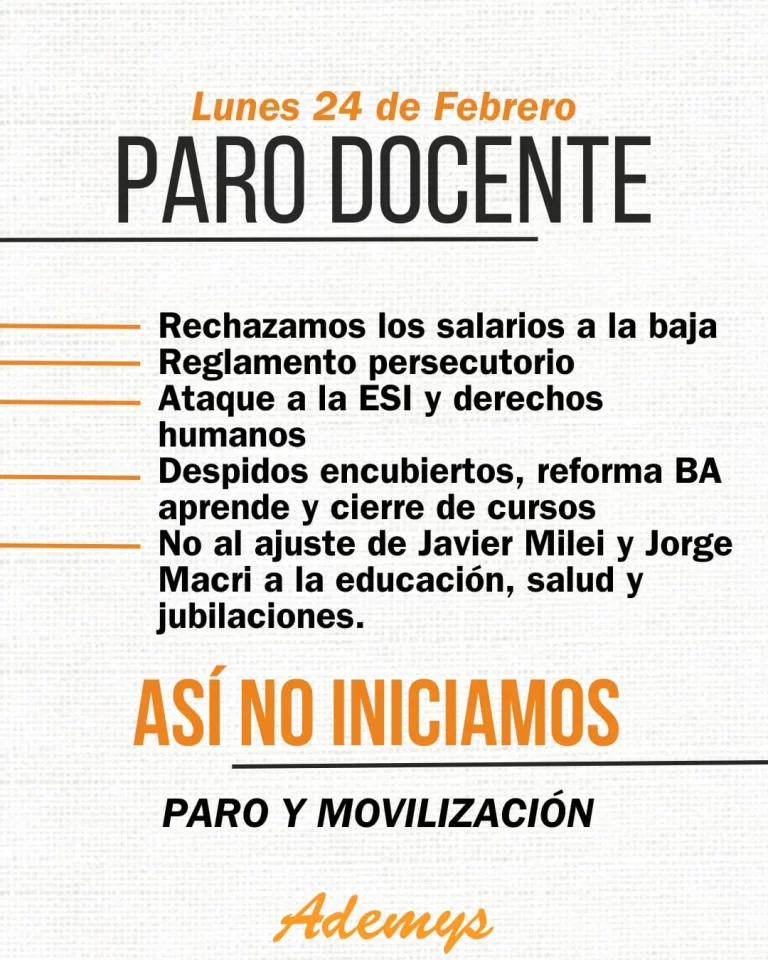Gremios docentes confirman paro nacional y peligra el inicio de clases