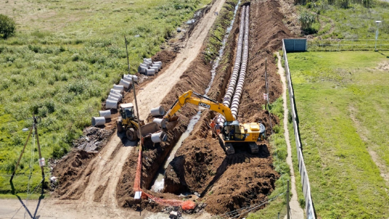 Avanza una obra vial e hidráulica en Hudson